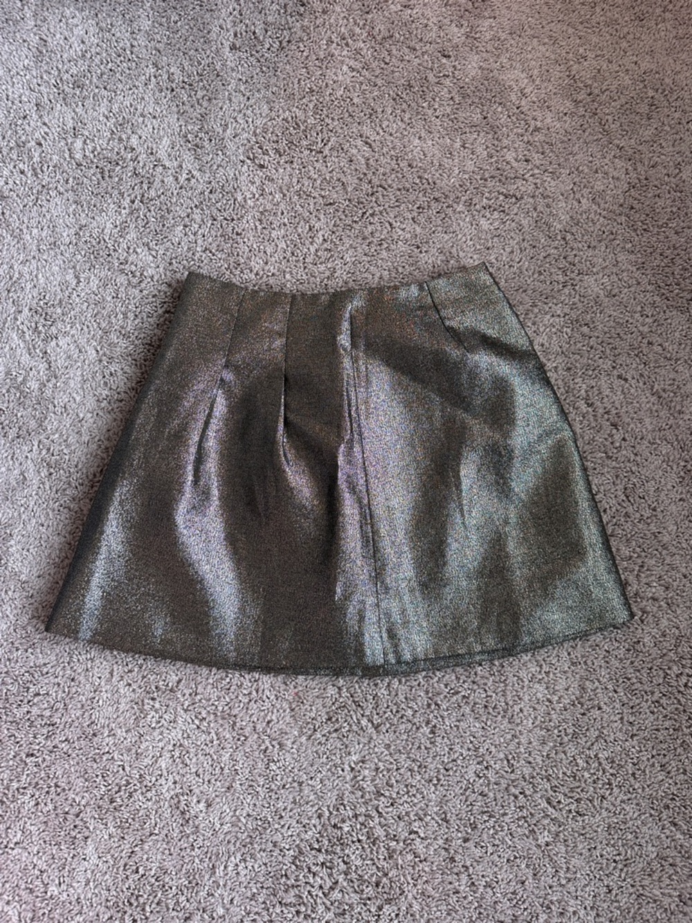 Madewell Iridescent Mini Skirt in Bronze-Green Sheen
